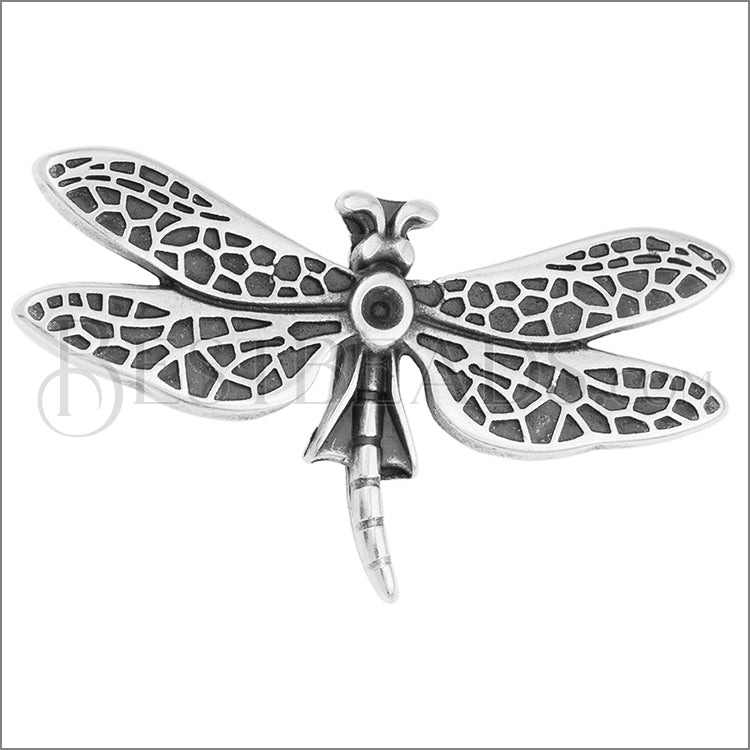 10mm flat DRAGONFLY slider ANT SILVER - 5 pcs