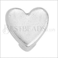 5mm flat HEART grip-it slider ANT. SILVER - 10 pcs