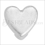 5mm flat HEART grip-it slider ANT. SILVER - 10 pcs