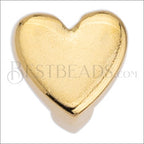 5mm flat HEART grip-it slider GOLD - 10 pcs