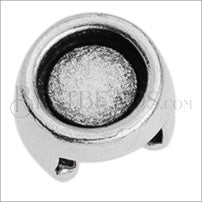 5mm flat BEZEL grip-it slider ANT. SILVER - 10 pcs