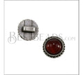 5mm flat ROUND DOTS CARNELIAN SLIDER ANT SILVER - 10 pcs