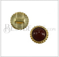 5mm flat ROUND DOTS CARNELIAN SLIDER SHINY GOLD - 10 pcs