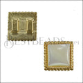 5mm flat SQUARE DOTS NACRE SLIDER SHINY GOLD - 10 pcs