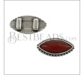 5mm flat MARQUISE DOTS CARNELIAN SLIDER ANT SILVER - 5 pcs