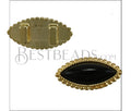 5mm flat MARQUISE DOTS ONYX SLIDER SHINY GOLD - 5 pcs