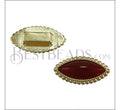 10mm flat MARQUOISE DOTS CARNELIAN SLIDER SHINY GOLD - 10 pcs
