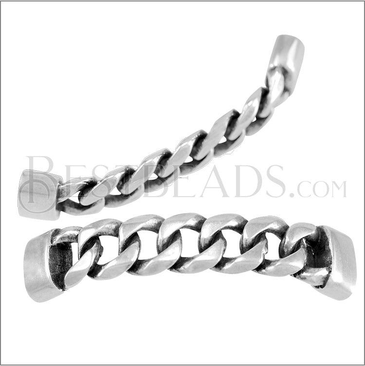 10mm x 4mm CHAIN BAR SPACER ANT SILVER - 10 pcs