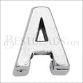 5mm flat LETTER A grip-it slider ANT. SILVER - 10 pcs