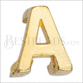5mm flat LETTER A grip-it slider GOLD - 10 pcs