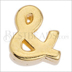 5mm flat AMPERSAND & grip-it slider GOLD - 10 pcs