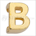 5mm flat LETTER B grip-it slider GOLD - 10 pcs