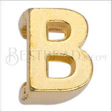 5mm flat LETTER B grip-it slider GOLD - 10 pcs