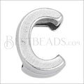 5mm flat LETTER C grip-it slider ANT. SILVER - 10 pcs