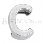 5mm flat LETTER C grip-it slider ANT. SILVER - 10 pcs