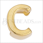 5mm flat LETTER C grip-it slider GOLD - 10 pcs