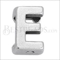 5mm flat LETTER E grip-it slider ANT. SILVER - 10 pcs