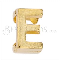 5mm flat LETTER E grip-it slider GOLD - 10 pcs