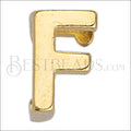 5mm flat LETTER F grip-it slider GOLD - 10 pcs