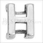 5mm flat LETTER H grip-it slider ANT. SILVER - 10 pcs