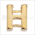 5mm flat LETTER H grip-it slider GOLD - 10 pcs