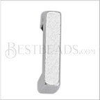 5mm flat LETTER I grip-it slider ANT. SILVER - 10 pcs