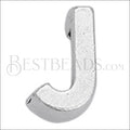 5mm flat LETTER J grip-it slider ANT. SILVER - 10 pcs