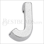 5mm flat LETTER J grip-it slider ANT. SILVER - 10 pcs