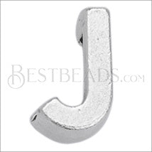 5mm flat LETTER J grip-it slider ANT. SILVER - 10 pcs