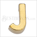 5mm flat LETTER J grip-it slider GOLD - 10 pcs