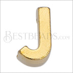 5mm flat LETTER J grip-it slider GOLD - 10 pcs