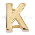 5mm flat LETTER K grip-it slider GOLD - 10 pcs