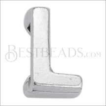5mm flat LETTER L grip-it slider ANT. SILVER - 10 pcs