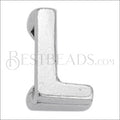 5mm flat LETTER L grip-it slider ANT. SILVER - 10 pcs