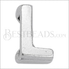 5mm flat LETTER L grip-it slider ANT. SILVER - 10 pcs