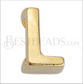 5mm flat LETTER L grip-it slider GOLD - 10 pcs