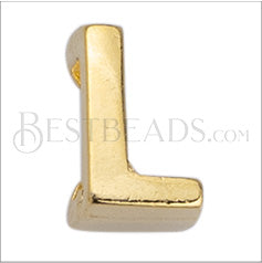 5mm flat LETTER L grip-it slider GOLD - 10 pcs