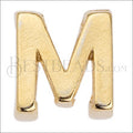 5mm flat LETTER M grip-it slider GOLD - 10 pcs