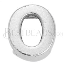 5mm flat LETTER O grip-it slider ANT. SILVER - 10 pcs