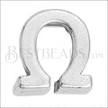 5mm flat LETTER Omega grip-it slider ANT. SILVER - 10 pcs