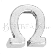 5mm flat LETTER Omega grip-it slider ANT. SILVER - 10 pcs
