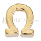 5mm flat LETTER Omega grip-it slider GOLD - 10 pcs