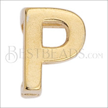 5mm flat LETTER P grip-it slider GOLD - 10 pcs