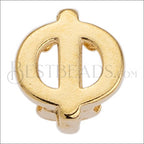 5mm flat LETTER Phi grip-it slider GOLD - 10 pcs