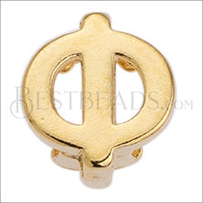 5mm flat LETTER Phi grip-it slider GOLD - 10 pcs