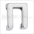 5mm flat LETTER Pi grip-it slider ANT. SILVER - 10 pcs