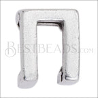 5mm flat LETTER Pi grip-it slider ANT. SILVER - 10 pcs