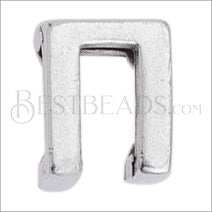 5mm flat LETTER Pi grip-it slider ANT. SILVER - 10 pcs
