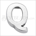 5mm flat LETTER Q grip-it slider ANT. SILVER - 10 pcs