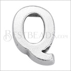 5mm flat LETTER Q grip-it slider ANT. SILVER - 10 pcs
